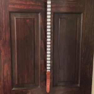 Plaid Leather Belt with Brass Buckle 🔳